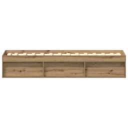 Berkfield Home Bed Frame without Mattress Artisan Oak 90x200cm Engineered Wood in Brown - Size: 90x200 cm - thumbnail 6