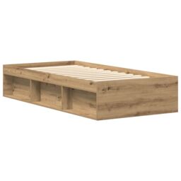 Berkfield Home Bed Frame without Mattress Artisan Oak 90x200cm Engineered Wood in Brown - Size: 90x200 cm - thumbnail 7