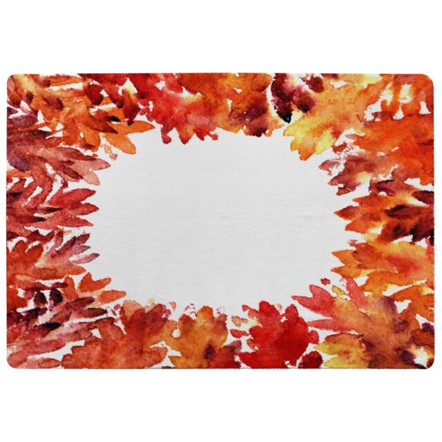 Benjamin Tate Design Circled Autumn Leaves Rug in Natural - Size: Large - image 1