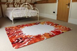 Benjamin Tate Design Circled Autumn Leaves Rug in Natural - Size: Large - thumbnail 3