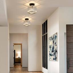 Pheashine Square Crystal Ceiling Light 13x13x17.5cm E27 Base (Bulb Not Included) in Black - Size: 13x13x17.5 cm - thumbnail 5