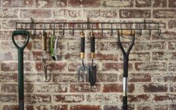 House of Home Garden Tool Wall Mounted Storage Rack Hook Holder Extra Long Shed Tidy Rail in Black - thumbnail 1