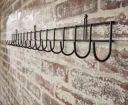 House of Home Garden Tool Wall Mounted Storage Rack Hook Holder Extra Long Shed Tidy Rail in Black - thumbnail 4