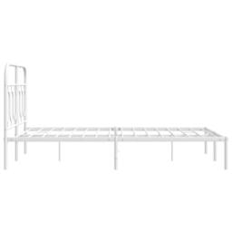 Berkfield Home Metal Bed Frame without Mattress with Headboard White 120x200cm - Size: Small Double - thumbnail 5