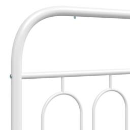 Berkfield Home Metal Bed Frame without Mattress with Headboard White 120x200cm - Size: Small Double - thumbnail 7