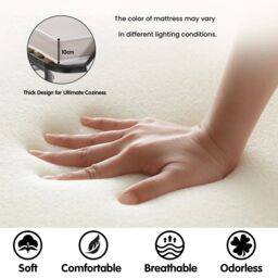 Gymax Portable Metal Guest Bed Folding Bed With 10CM Memory Foam Mattress in Light Grey - thumbnail 4