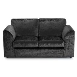 Furnishings For Less UK Crystal Crushed Velvet 2 Seater Sofa Full Back Curved Arm in Black - thumbnail 2