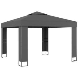 Berkfield Home Gazebo with Double Roof 3x3 m Anthracite in Charcoal