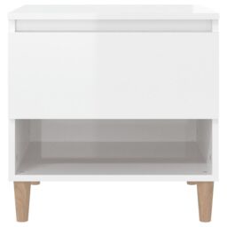 Berkfield Home Bedside Tables 2 pcs High Gloss White 50x46x50 Engineered Wood - thumbnail 5