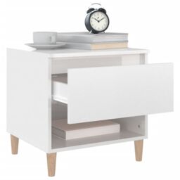 Berkfield Home Bedside Tables 2 pcs High Gloss White 50x46x50 Engineered Wood - thumbnail 4