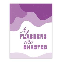 "Artery8 My Flabbers Are Ghasted Purple Word Play Funny Wall Art Print - Size: W12"" x H16""" - thumbnail 1