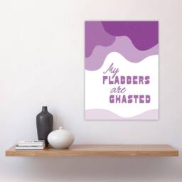 "Artery8 My Flabbers Are Ghasted Purple Word Play Funny Wall Art Print - Size: W12"" x H16""" - thumbnail 4