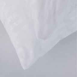 Snug City Satin Stripe Pillow Pair Soft Microfibre Cover Hollowfibre Filling Non Allergenic in White - thumbnail 3