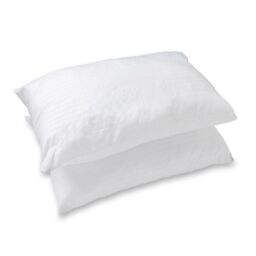Snug City Satin Stripe Pillow Pair Soft Microfibre Cover Hollowfibre Filling Non Allergenic in White - thumbnail 4
