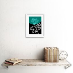 "Artery8 Wall Art Print Colour Pop Circle Teal Artwork Framed 9X7 Inch in White - Size: W7"" x H9""" - thumbnail 2