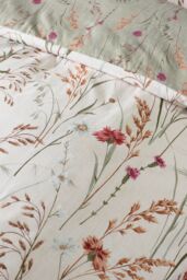 Catherine Lansfield 'Brushed Grasmere Floral' Cotton Reversible Duvet Cover Set in Green - Size: Single - thumbnail 4
