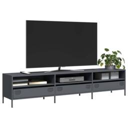 Berkfield Home TV Cabinet Anthracite 202x39x43.5 cm Cold-rolled Steel in Dark Grey - thumbnail 2