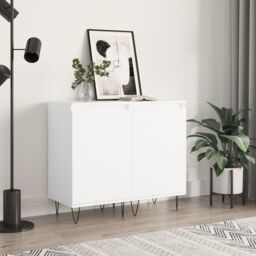 Berkfield Home Sideboards 2 pcs White 40x35x70 cm Engineered Wood in Black - Size: 40 x 35 x 70 cm - thumbnail 1