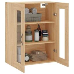 Berkfield Home Wall Mounted Cabinet Sonoma Oak 69.5x34x90 cm Engineered Wood in Light Oak - thumbnail 5