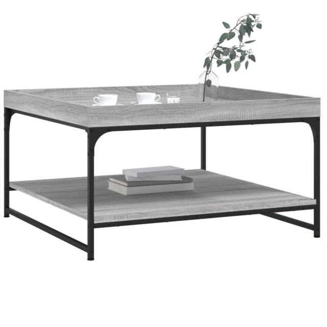 Berkfield Home Decorative Coffee Table Grey Sonoma 80x80x45 cm Engineered Wood a - Size: 80 x 80 x 45 cm - image 1