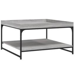 Berkfield Home Decorative Coffee Table Grey Sonoma 80x80x45 cm Engineered Wood a - Size: 80 x 80 x 45 cm - thumbnail 3