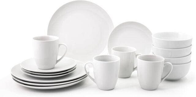 simpa White Porcelain Dinnerware Set - Size: 16 Pack - image 1