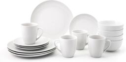 simpa White Porcelain Dinnerware Set - Size: 16 Pack - thumbnail 1