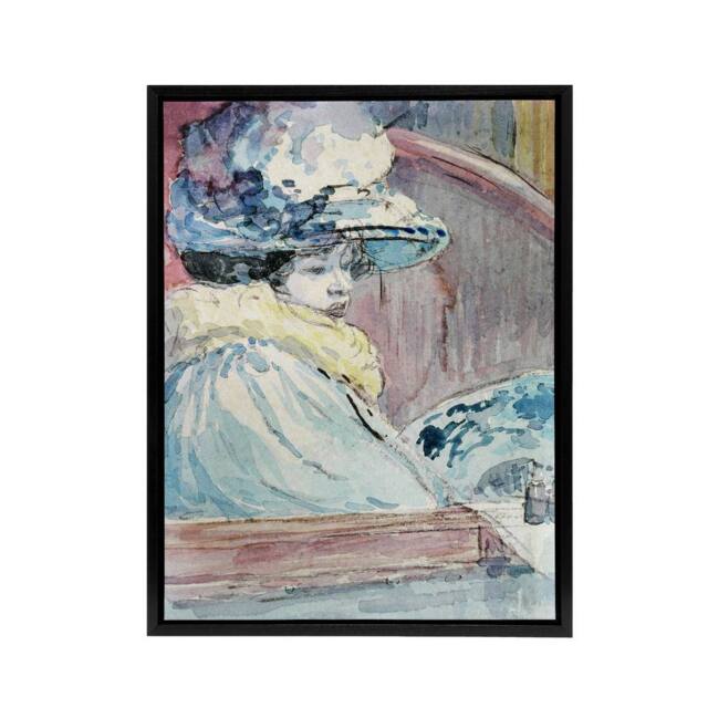 "Artery8 Henry Somm Woman in a Lodge Watercolour Portrait Framed Canvas Art - Size: W12"" x H16""" - image 1