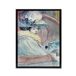 "Artery8 Henry Somm Woman in a Lodge Watercolour Portrait Framed Canvas Art - Size: W12"" x H16""" - thumbnail 1