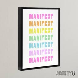 "Artery8 Manifest Manifest Manifest Colourful Modern Black Framed Canvas Art - Size: W12"" x H16""" - thumbnail 2