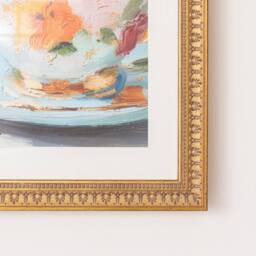 Melody Maison Multicoloured Teacup Wall Art With A Vintage Gold Frame - 40cm X 50cm - Size: 40 cm X 50 cm - thumbnail 2