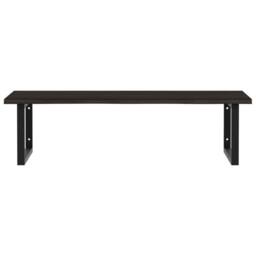 Berkfield Home Basin Shelf Wall Mounted Steel & Solid Wood Oak in Brown - thumbnail 4