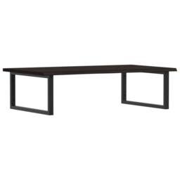 Berkfield Home Basin Shelf Wall Mounted Steel & Solid Wood Oak in Brown - thumbnail 1
