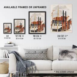 Artery8 Piano Movers Holiday Cubist Painting Demuth Framed Wall Art Print - Size: A4 - thumbnail 3