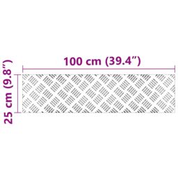 Berkfield Home Aluminium Checker Plates 2 pcs Anti-Slip 100x25 cm in Silver - Size: Medium - thumbnail 7