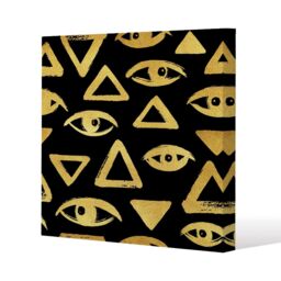 Benjamin Tate Design Eyes & Pyramids (Canvas Print) / 101 x 101 x 4cm in Natural - Size: 101 x 101 x 4 cm - thumbnail 1