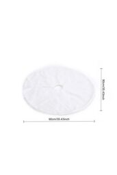 Living and Home 90cm White Christmas Tree Skirt Long Fur Xmas Tree Base Cover for Christmas Home, Party - thumbnail 6