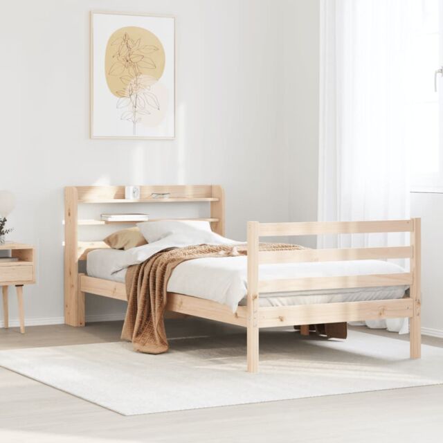 Berkfield Home Bed Frame with Headboard without Mattress 90x200 cm in Brown - image 1