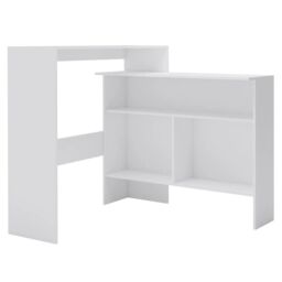 Berkfield Home Bar Table with 2 Table Tops White 130x40x120 cm - Size: 130 x 40 x 120 cm - thumbnail 2