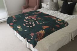 Benjamin Tate Design Beautiful Dark Forest Blanket in Natural - Size: 120 cm x 150 cm - thumbnail 3