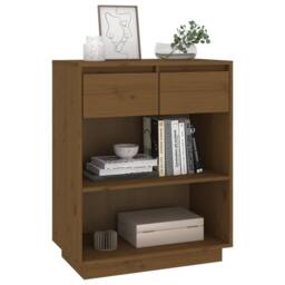 Berkfield Home Console Cabinet Honey Brown 60x34x75 cm Solid Wood Pine - Size: 60 x 34 x 75 cm - thumbnail 4