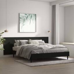 Berkfield Home Wall Headboard Black 240x1.5x80 cm Engineered Wood - thumbnail 2