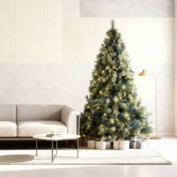 Shatchi 8FT Pre-Lit Kentucky Pine Luxurious Artificial Green Christmas Tree With Long life Energy Saving Warm White LED Lights - thumbnail 5