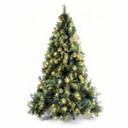 Shatchi 8FT Pre-Lit Kentucky Pine Luxurious Artificial Green Christmas Tree With Long life Energy Saving Warm White LED Lights - thumbnail 4