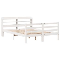 Berkfield Home Bed Frame with Headboard without Mattress White 140x200 cm - thumbnail 3