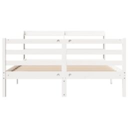 Berkfield Home Bed Frame with Headboard without Mattress White 140x200 cm - thumbnail 4