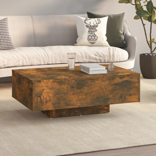 Berkfield Home Coffee Table Smoked Oak 85x55x31 cm Engineered Wood in Brown - Size: 85 x 55 x 31 cm - image 1