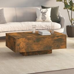 Berkfield Home Coffee Table Smoked Oak 85x55x31 cm Engineered Wood in Brown - Size: 85 x 55 x 31 cm