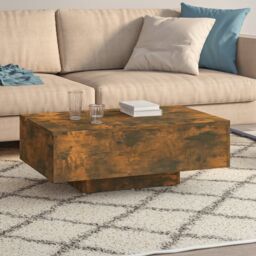 Berkfield Home Coffee Table Smoked Oak 85x55x31 cm Engineered Wood in Brown - Size: 85 x 55 x 31 cm - thumbnail 3