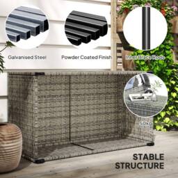 Wyld Haus Livatoli Dark Grey Rattan Rectangular Glass Top Side Table - thumbnail 5